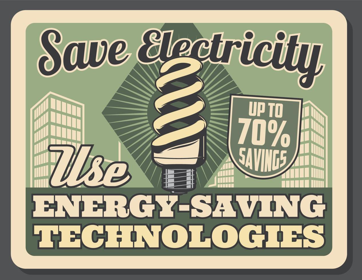 salvar lâmpada fluorescente de eletricidade, vetor