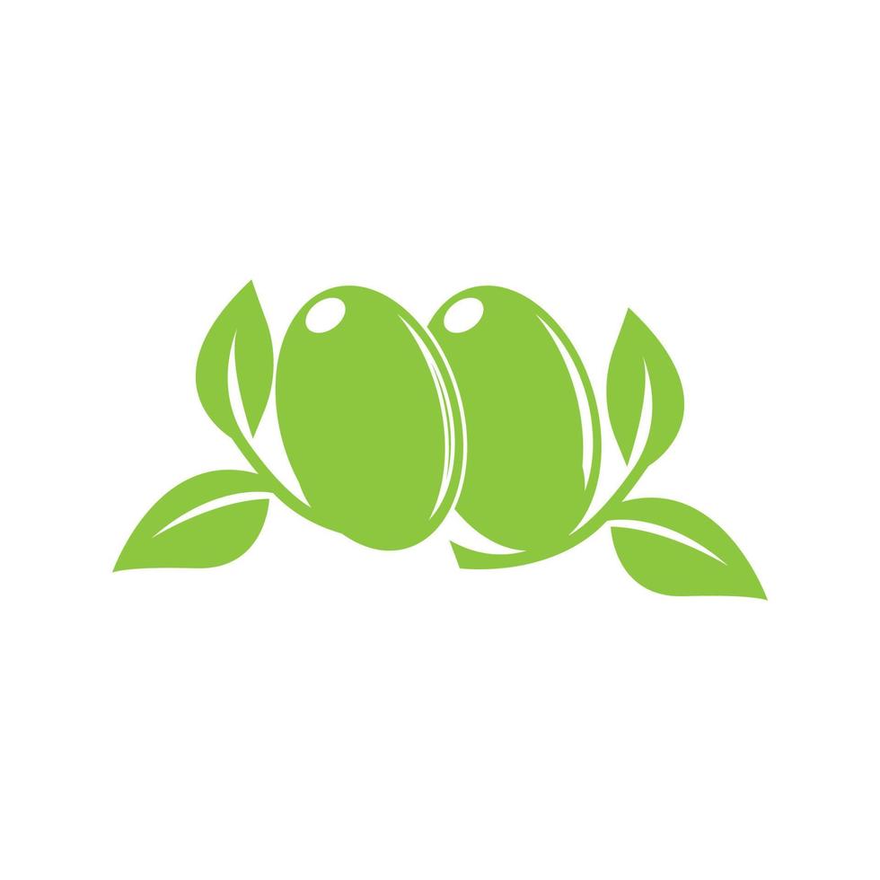 conjunto de design de ilustração vetorial de logotipo verde-oliva vetor