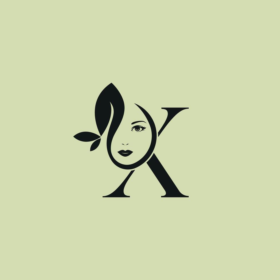 ilustração vetorial da letra x do logotipo de beleza do monograma vetor