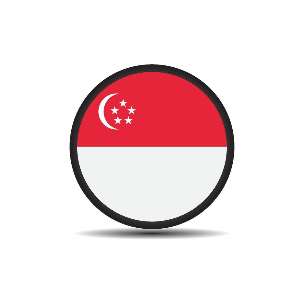 ícone da bandeira da república de singapura, design de logotipo de ilustração vetorial. vetor