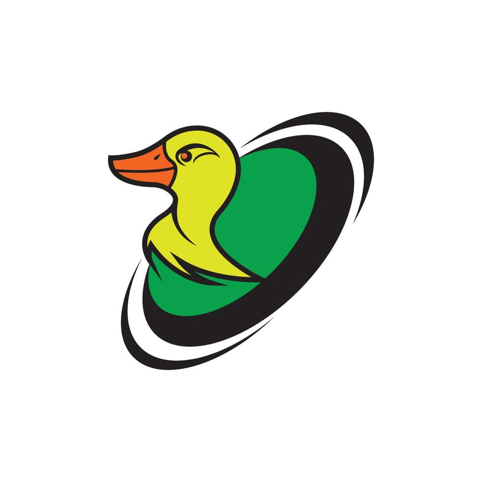 design de logotipo de ilustração de ícone vetorial de pato vetor