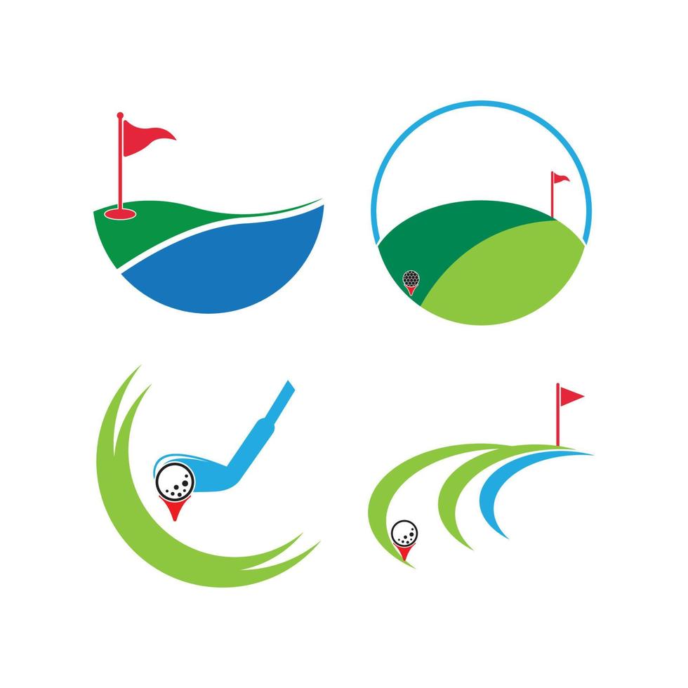 modelo de logotipo de ilustração vetorial de ícone de golfe vetor