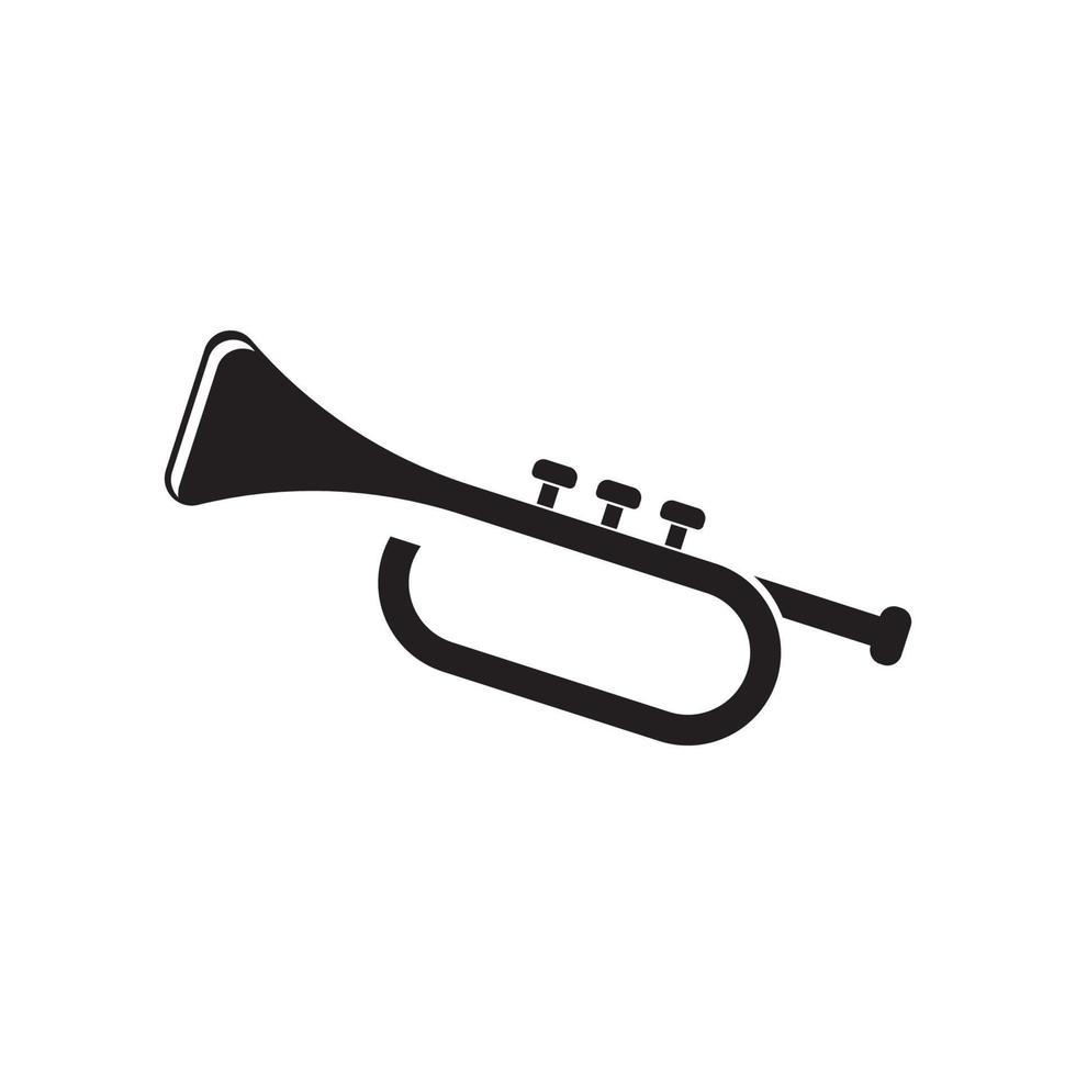 logotipo de trompete clássico, design de ilustração vetorial de ícone vetor