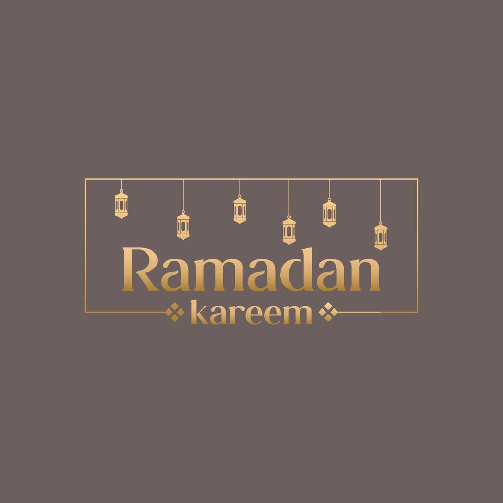 design de saudação do Ramadã Kareem, logotipo islâmico, cartão de saudação do Ramadã vetor