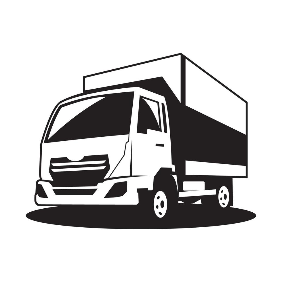 design de logotipo de vetor de caminhão. logotipo do caminhão baú