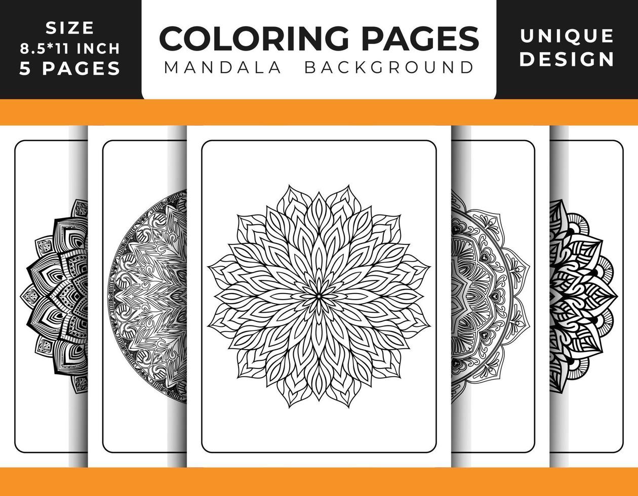 página de coloração de padrão floral de mandala para relaxamento de adultos, fundo de mandala de páginas para colorir, páginas para colorir de mandala em preto e branco, vetor de padrão de arte de linha delineado desenhado à mão de mandala