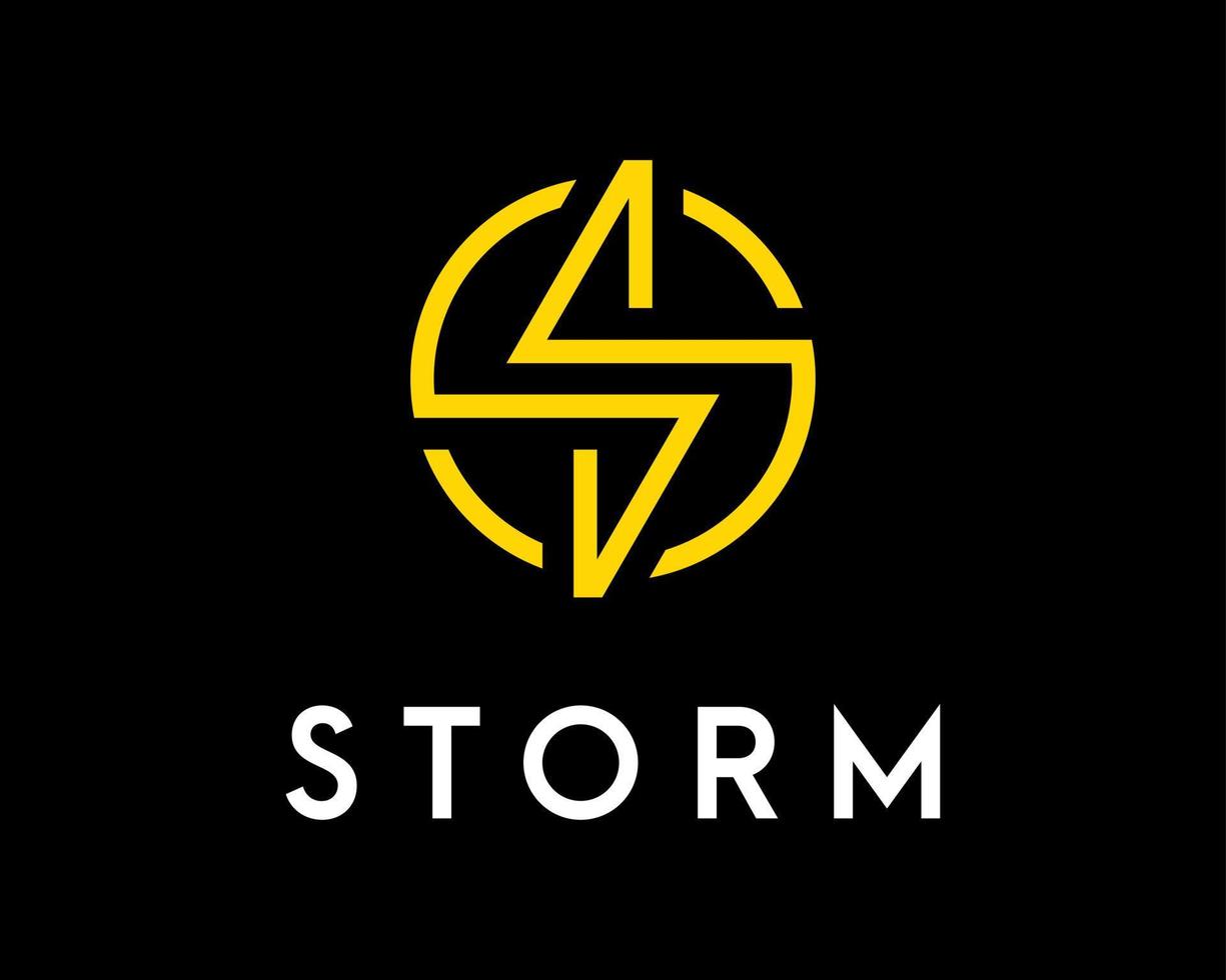 letra s relâmpago tempestade elétrica energia trovão poder eletricidade círculo redondo design de logotipo vetorial vetor