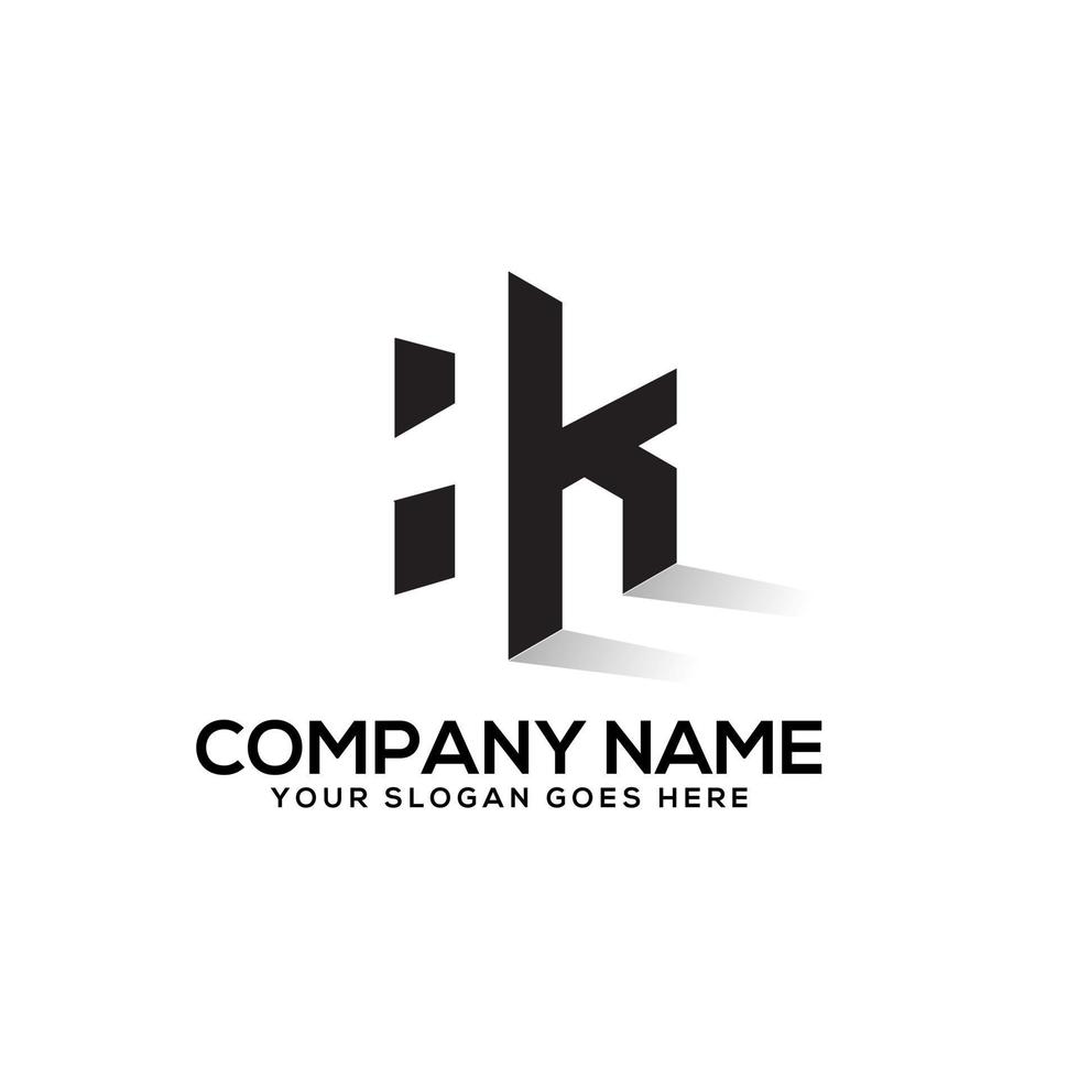 design de logotipo de letra inicial hexagonal hk com estilo de espaço negativo, perfeito para nome de empresa de negócios e finanças, indústria etc vetor