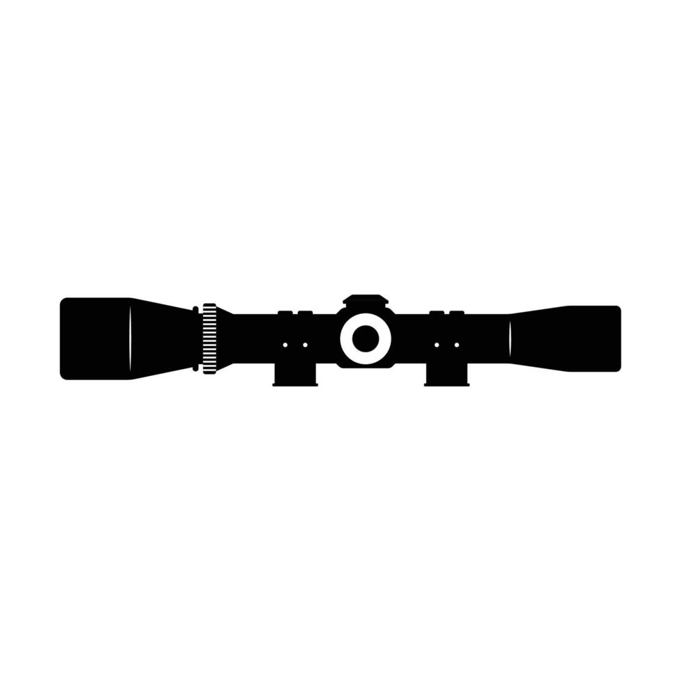 silhueta de escopo tático. elemento de design de ícone preto e branco sobre fundo branco isolado vetor