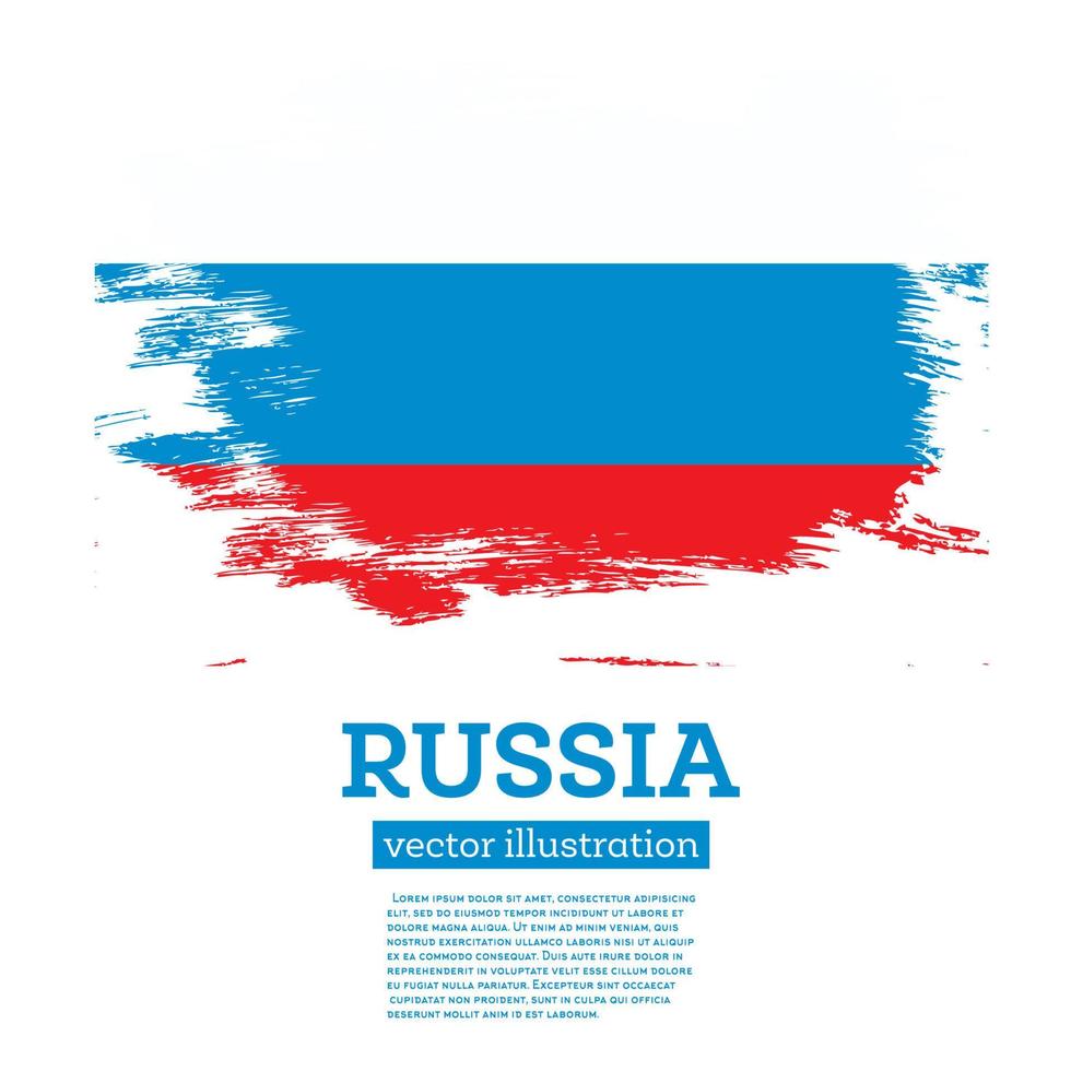 bandeira da rússia com pinceladas. vetor