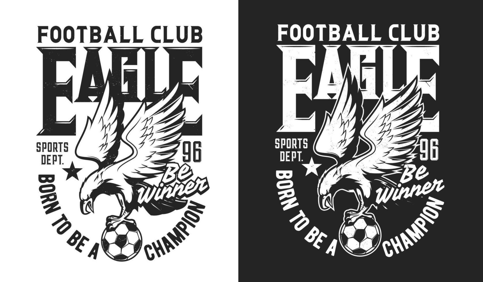 mascote águia, estampa de camiseta esportiva de futebol vetor