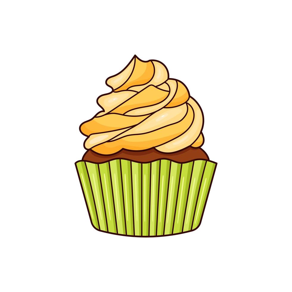 muffin, ilustração vetorial com creme vetor