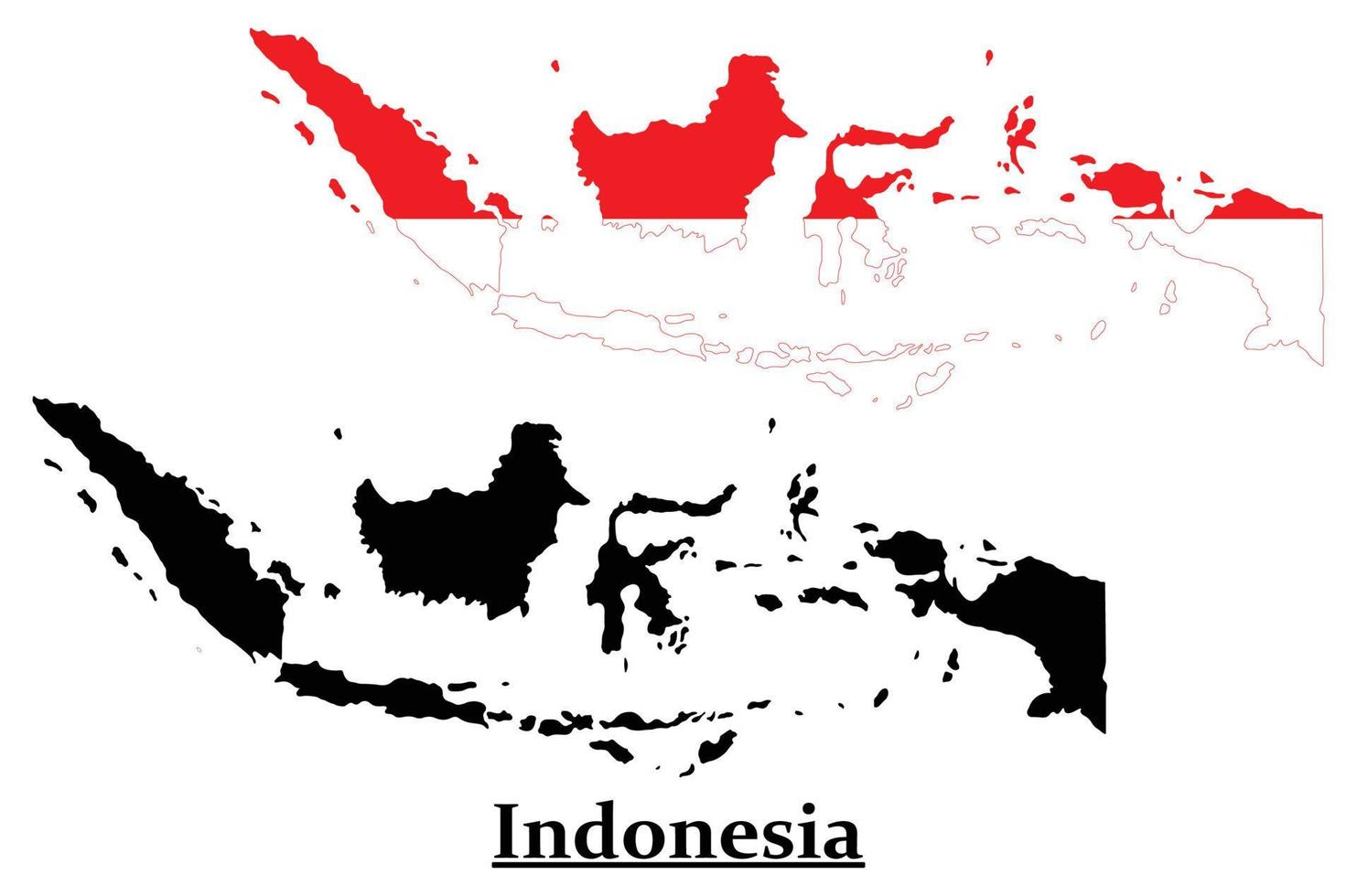 design do mapa da bandeira nacional da indonésia, ilustração da bandeira do país da indonésia dentro do mapa vetor