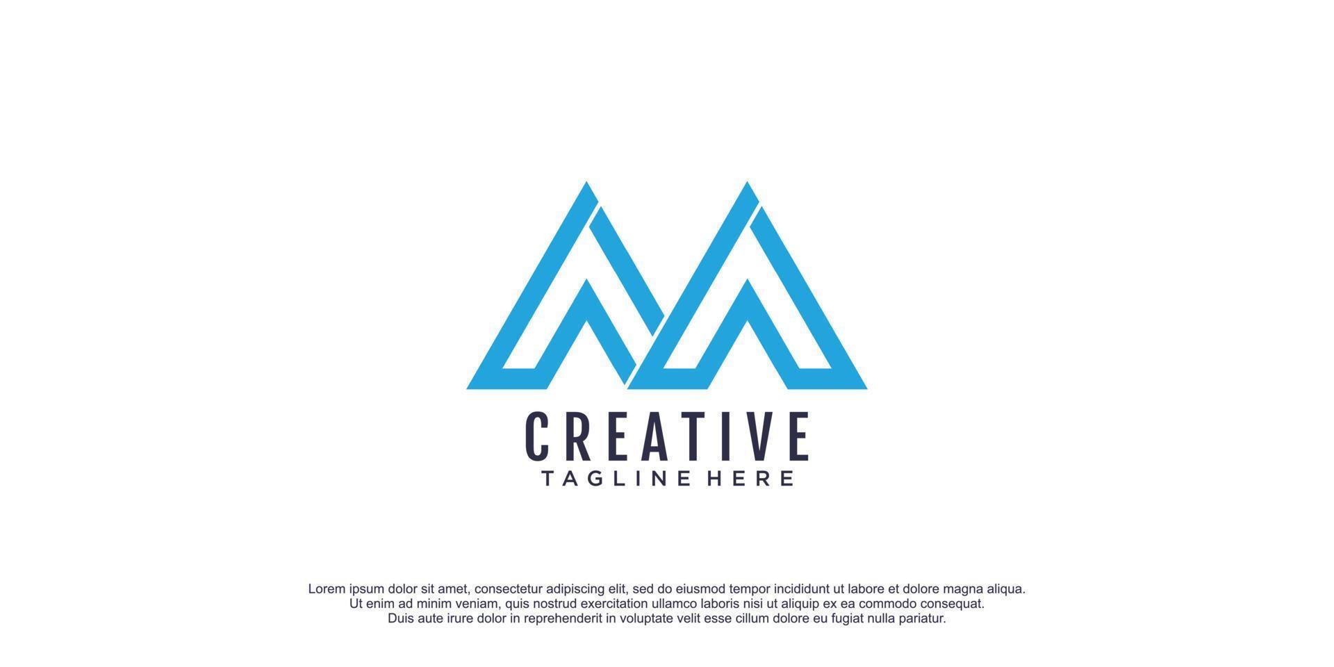 logotipo da letra m do monograma com ilustração de ícone vetorial de design criativo vetor