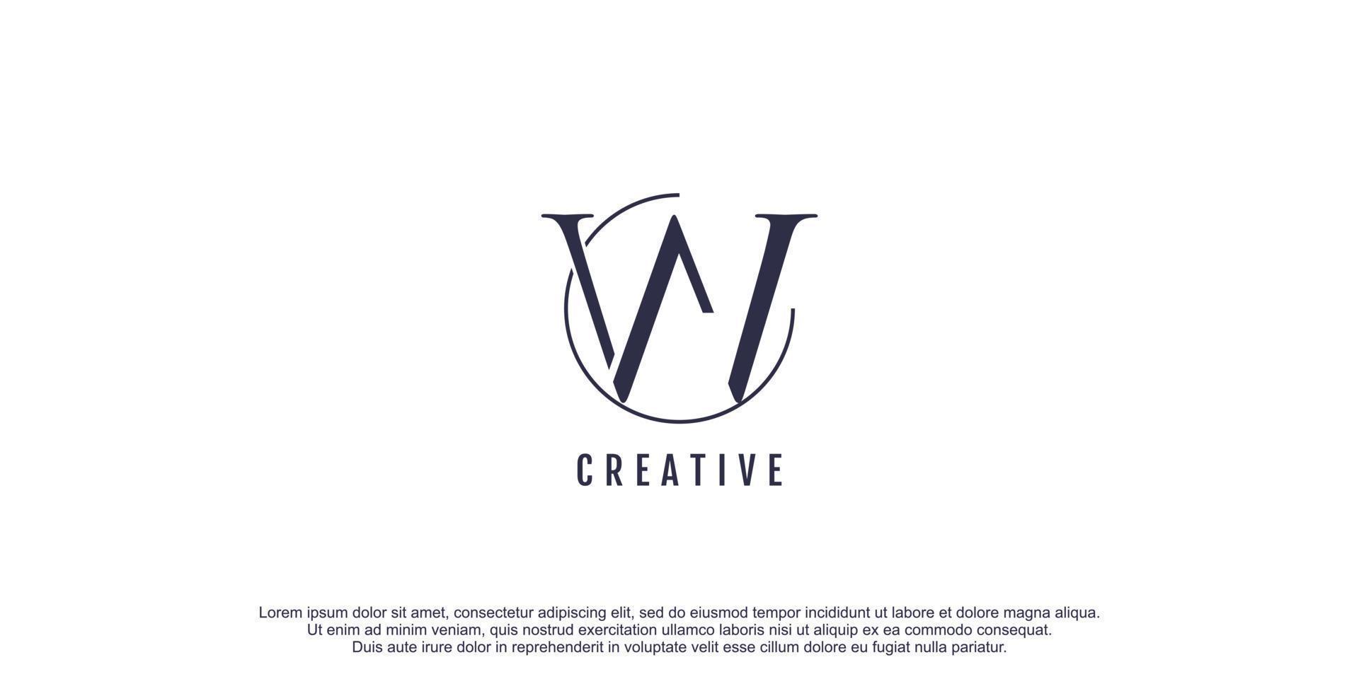 design de logotipo de letra w de monograma com ilustração de ícone de design de conceito exclusivo criativo vetor