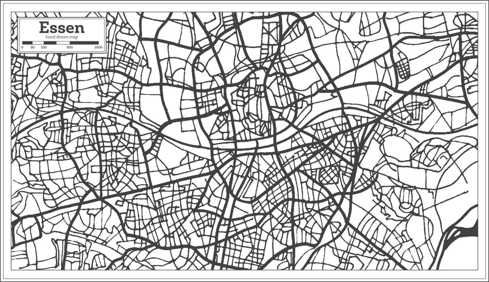 Mapa da cidade de Essen Alemanha em estilo retrô. mapa de contorno. vetor