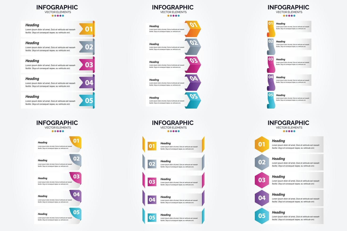 conjunto de design plano de infográficos de ilustração vetorial para folheto publicitário e revista vetor