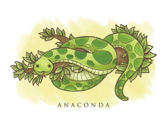 Anaconda cartoon illustration vetor