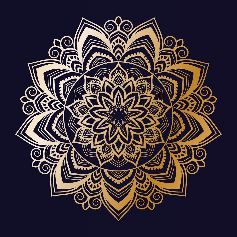 design de mandala de luxo estilo arabesco de ouro vetor