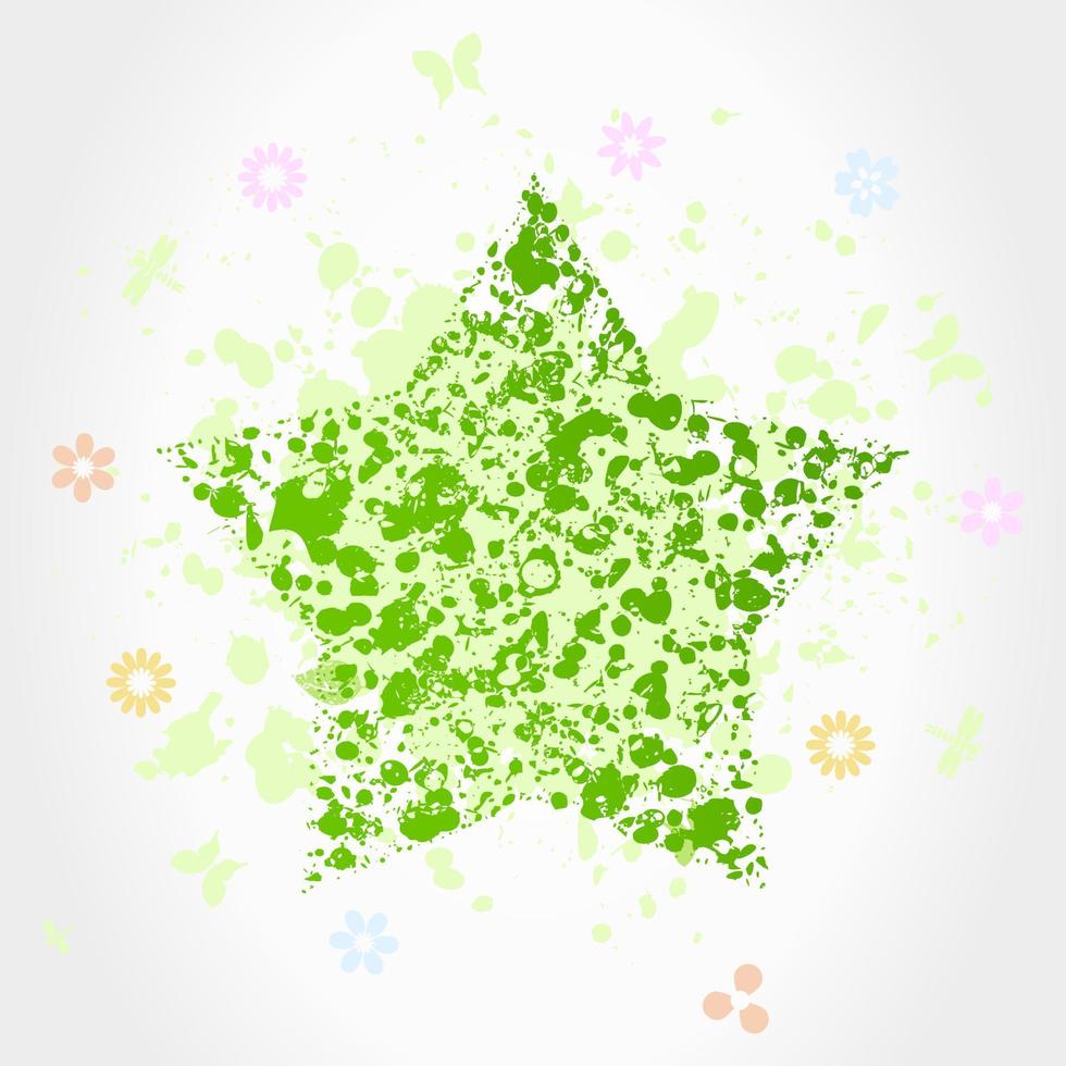 estrela verde em um fundo natural. uma ilustração vetorial vetor