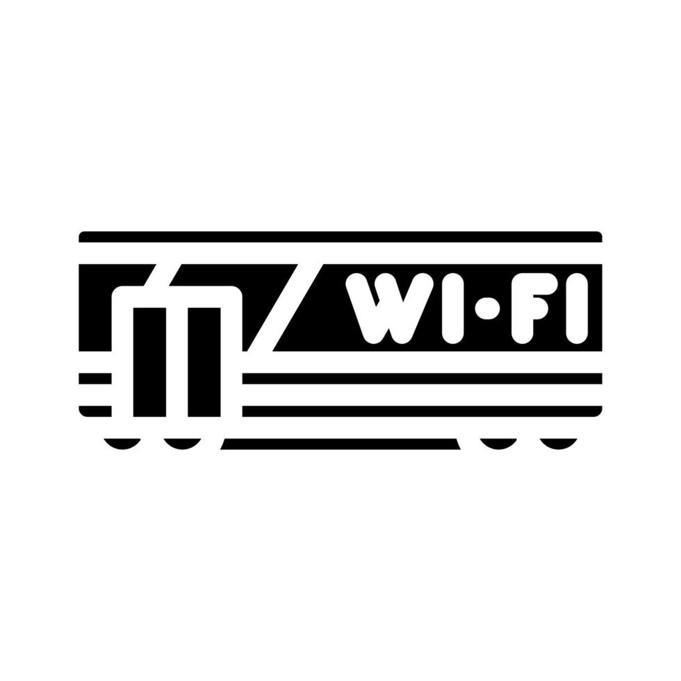 vagão com ilustração em vetor ícone glifo wi-fi