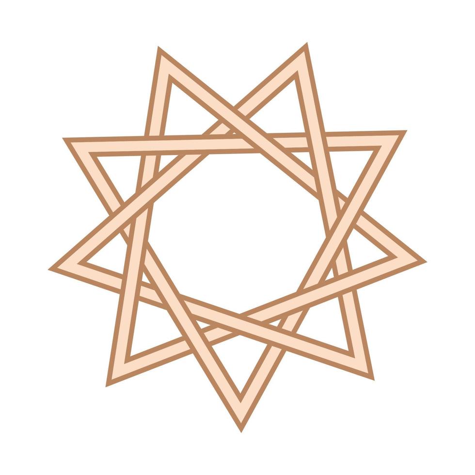 um símbolo eslavo decorado com um ornamento de tecelagem escandinava. bege na moda, design com runas e sol vetor