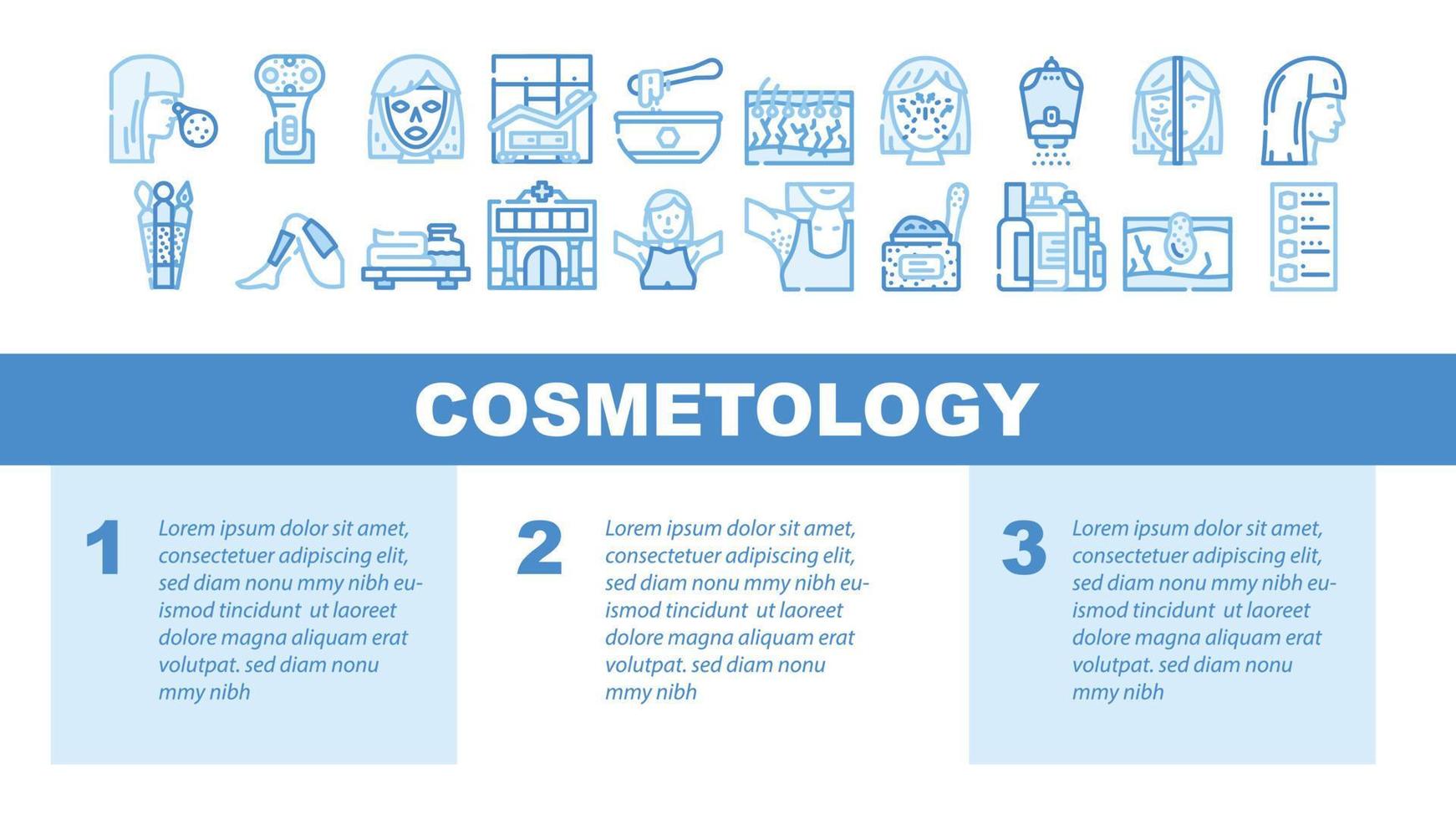 vetor de cabeçalho de pouso de procedimento de beleza de cosmetologia