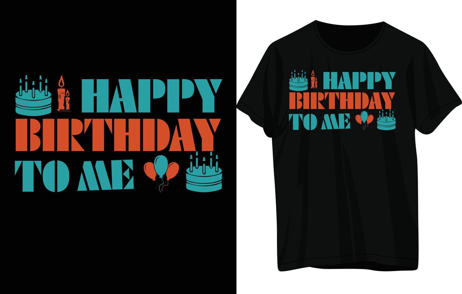 design de camiseta de feliz aniversário vetor
