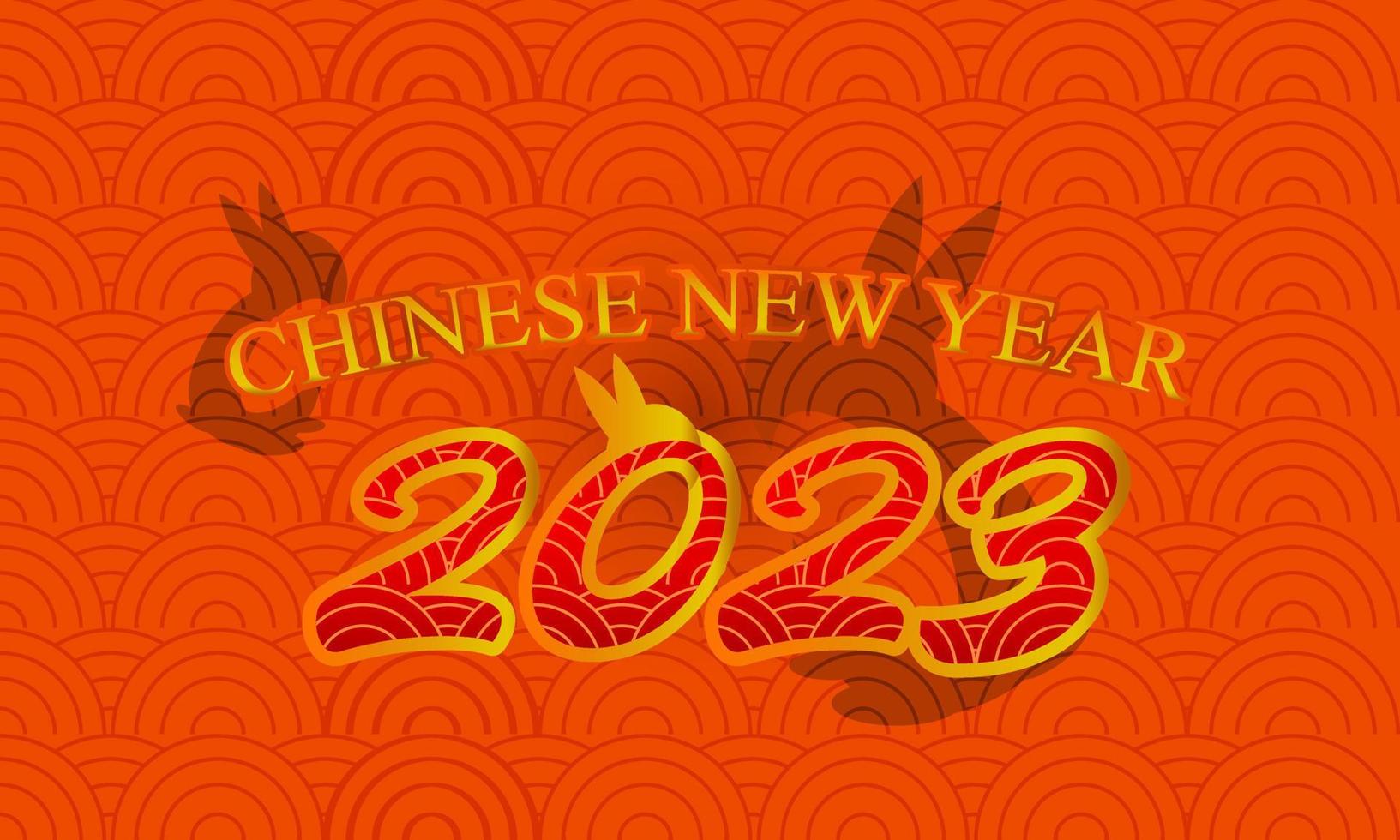 feliz ano novo chinês 2023 ano do signo do zodíaco coelho vetor