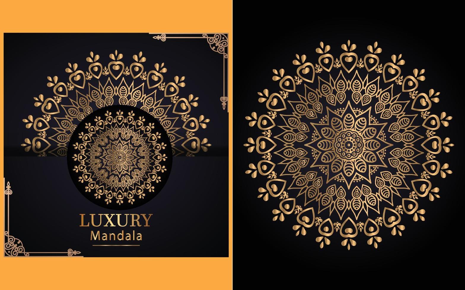 fundo de design de mandala ornamental de luxo em cor dourada para você vetor