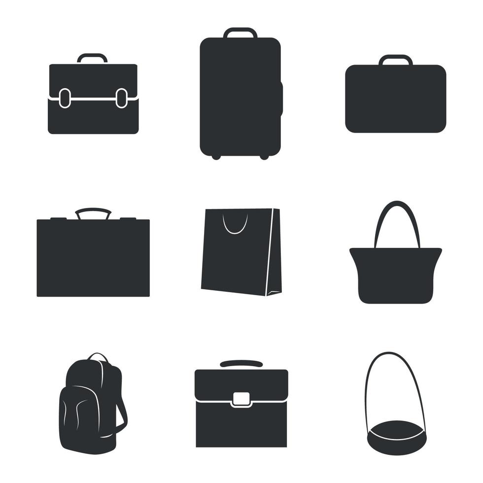 conjunto de ícones isolados em sacos de um tema vetor