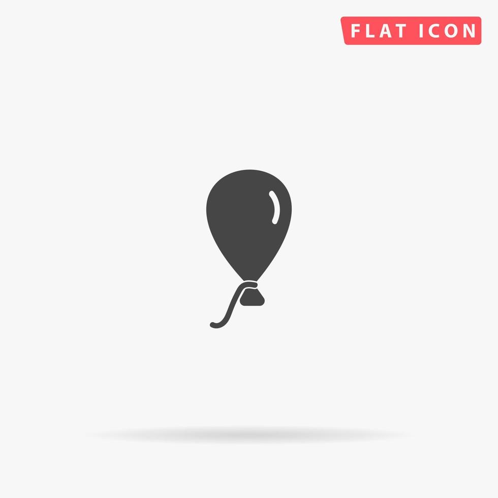 ícone de vetor plana de balão. sinal de estilo glifo. símbolo simples de ilustrações desenhadas à mão para infográficos conceituais, projetos de design, interface do usuário e ux, site ou aplicativo móvel.