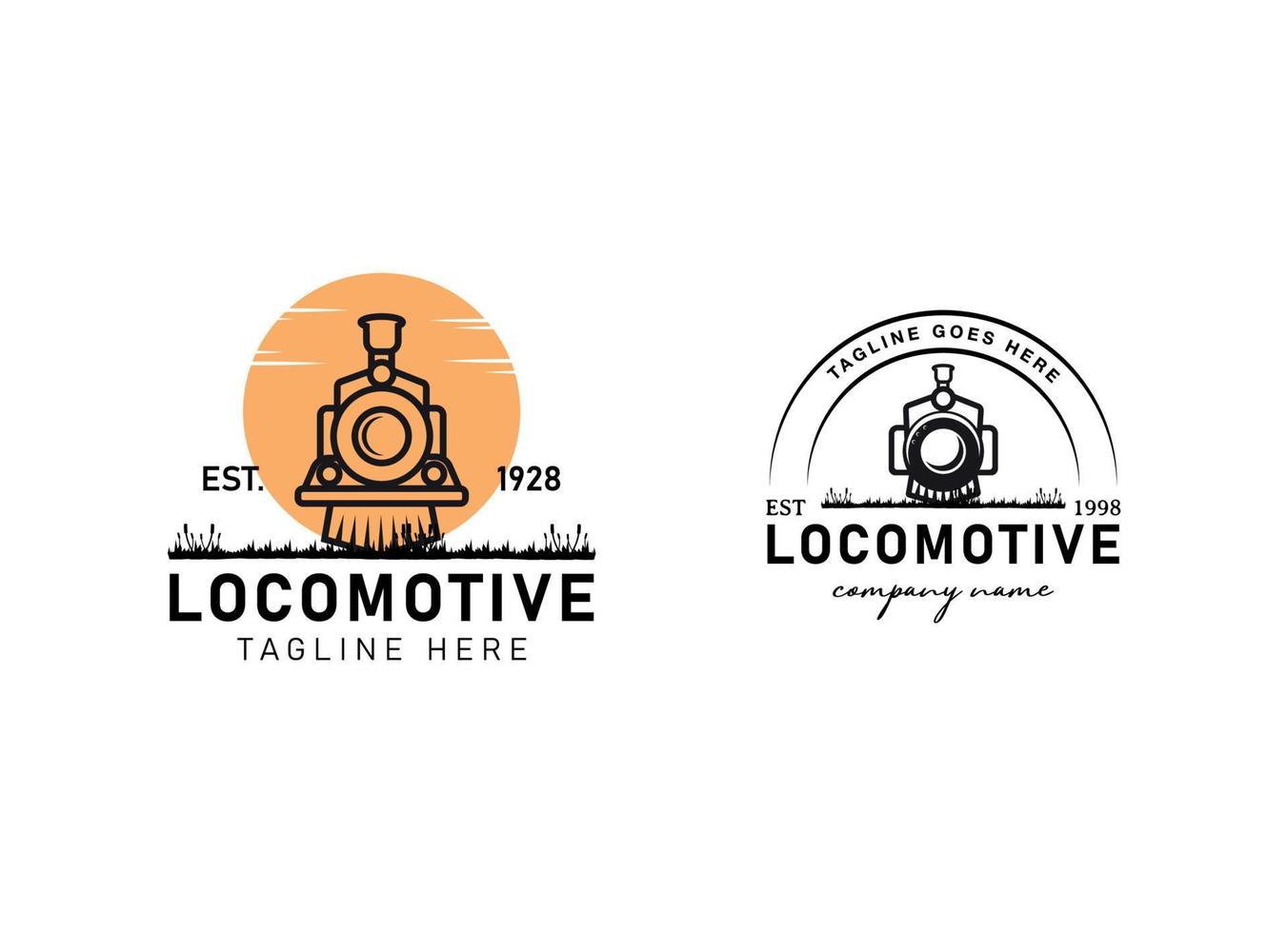 ilustração do logotipo da locomotiva, emblema de estilo vintage vetor