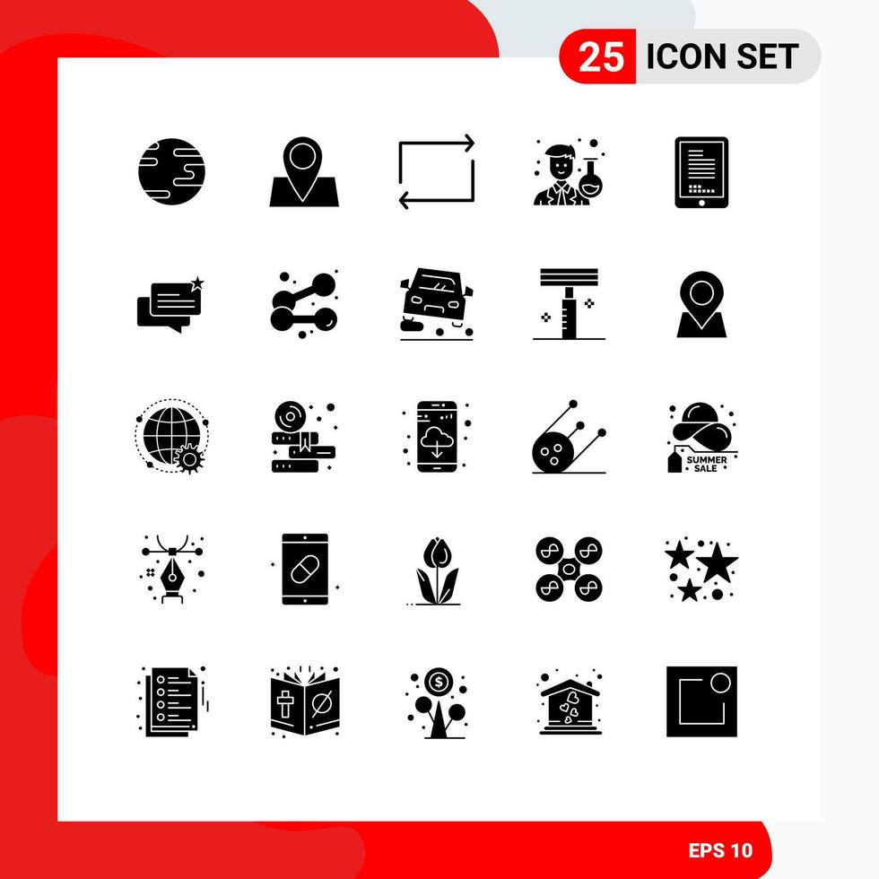 25 ícones criativos, sinais e símbolos modernos de codificação de células reproduzem elementos de design de vetores editáveis de homem móvel