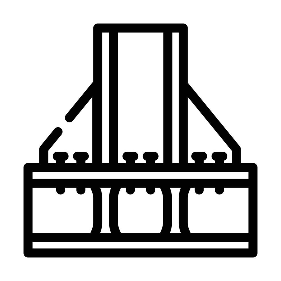 ilustração em vetor ícone de linha de armação metálica de fundação