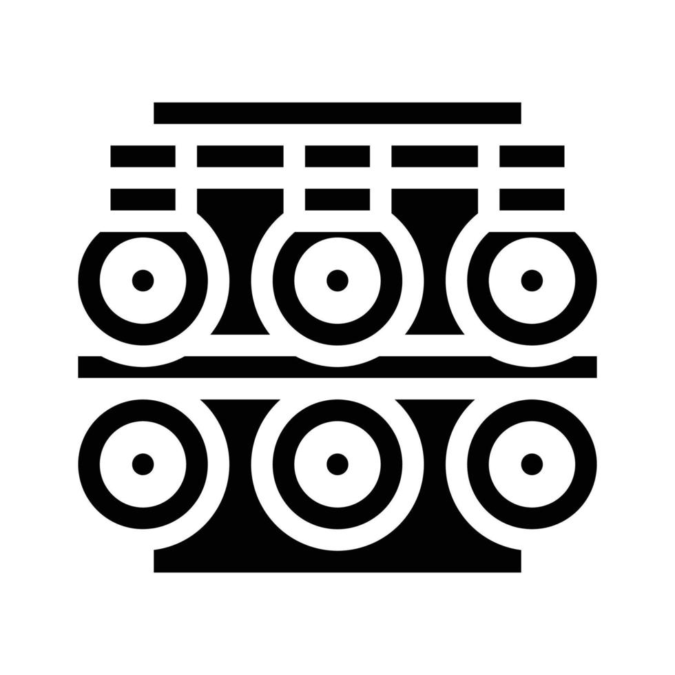 ilustração em vetor de ícone de glifo de máquina de indústria de produção de lista de metal