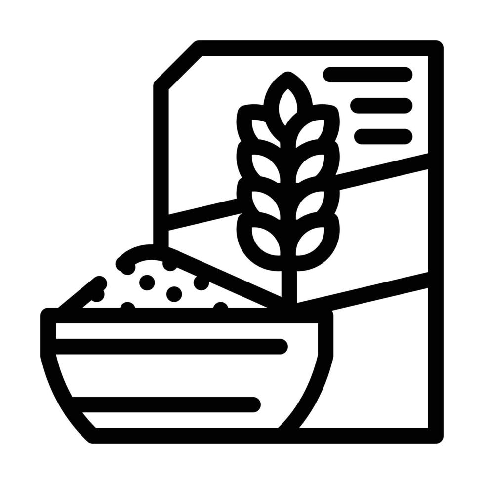 ilustração em vetor de ícone de linha de departamento de refeição de mingau