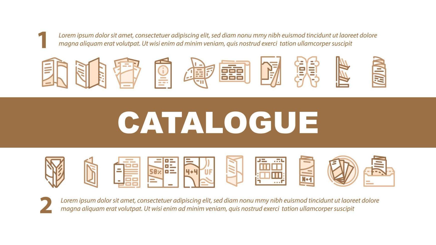 vetor de cabeçalho de aterrissagem de catálogo e livreto