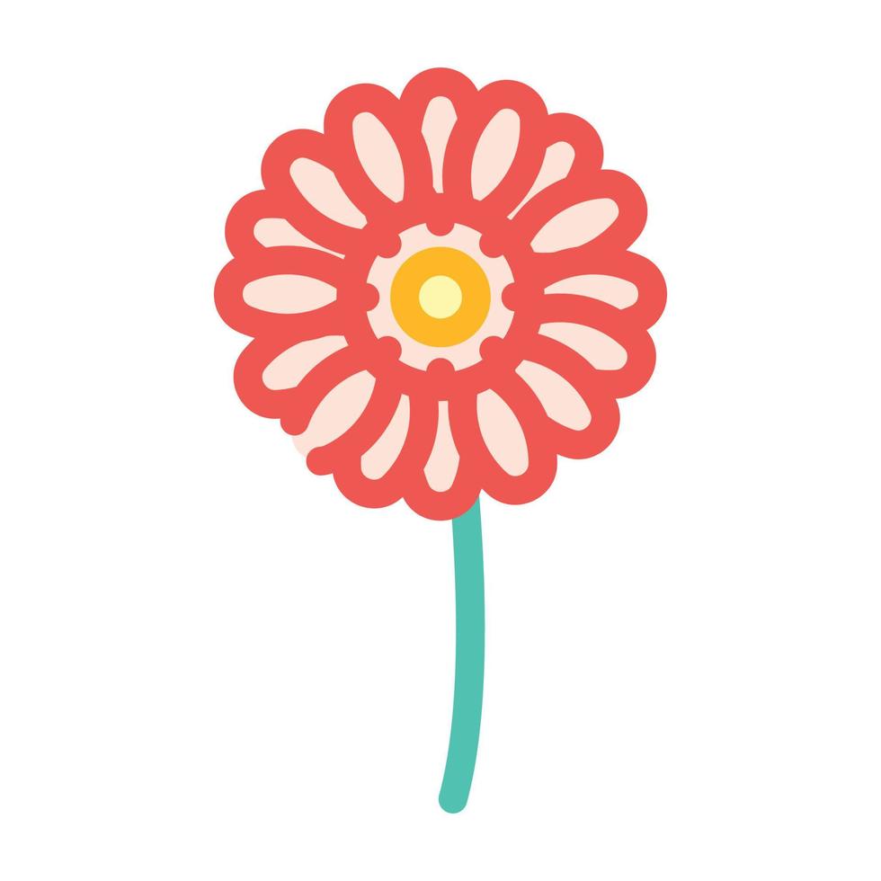 ilustração em vetor ícone de cor de flor gerbera