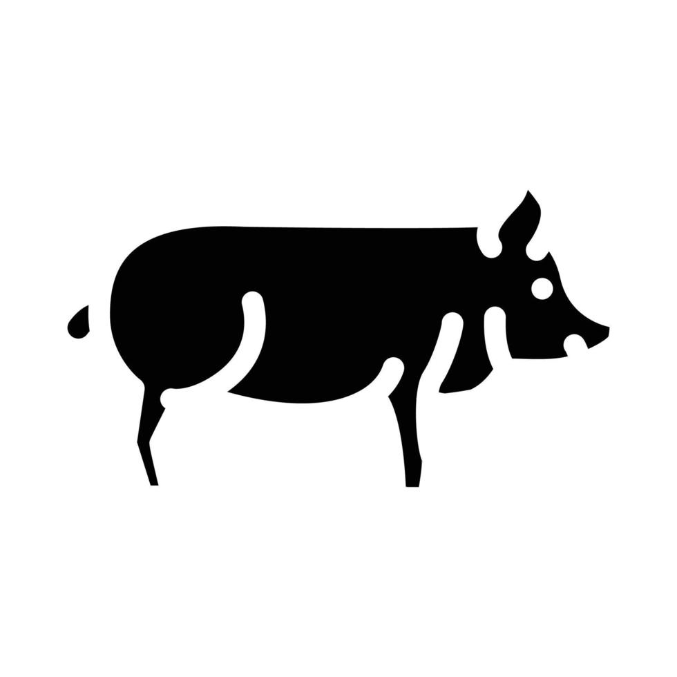 ilustração vetorial de ícone de glifo de animal de fazenda de porco vetor
