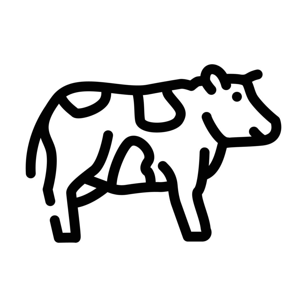 ilustração vetorial de ícone de linha animal de fazenda de vaca vetor