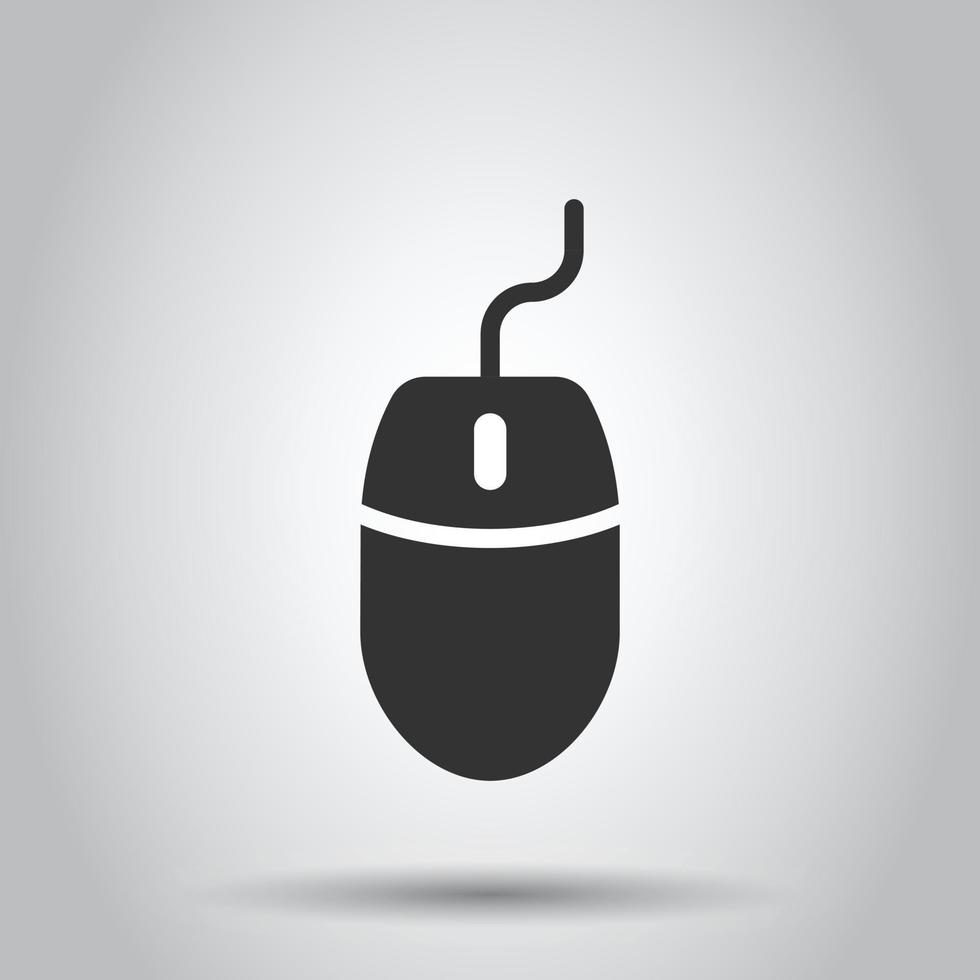 ícone do mouse de computador em estilo simples. ilustração em vetor cursor no fundo branco isolado. conceito de negócio de ponteiro.