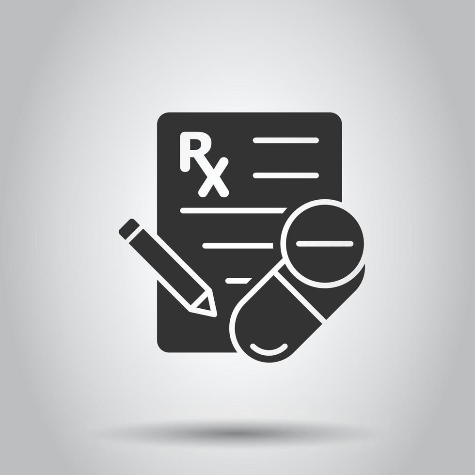 ícone de prescrição em estilo simples. rx ilustração em vetor documento em fundo branco isolado. conceito de negócio de papel.