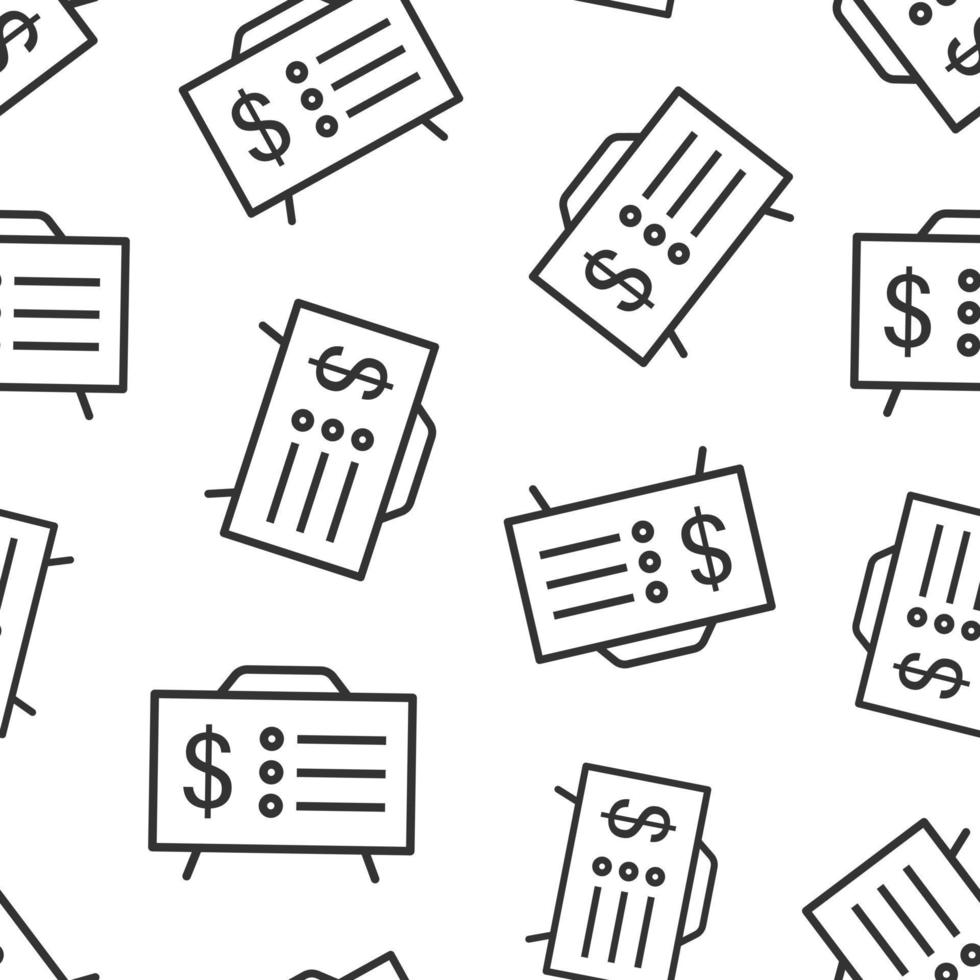 ícone de apresentação financeira em estilo simples. ilustração em vetor análise de dinheiro em fundo branco isolado. conceito de negócio de padrão sem emenda de gráfico de marketing.
