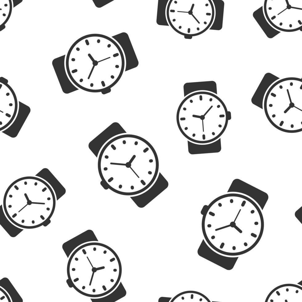 ícone de relógio de pulso em estilo simples. ilustração vetorial de relógio de mão em fundo branco isolado. conceito de negócio de padrão sem emenda de pulseira de tempo. vetor