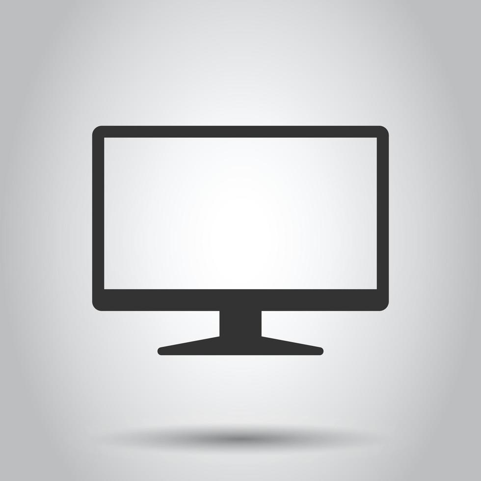 ícone do monitor em estilo simples. ilustração em vetor sinal de televisão em fundo branco isolado. conceito de negócios de exibição.