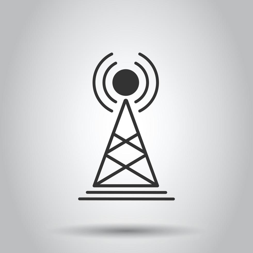 ícone de torre de antena em estilo simples. radiodifusão ilustração vetorial no fundo branco isolado. conceito de negócio wi-fi. vetor