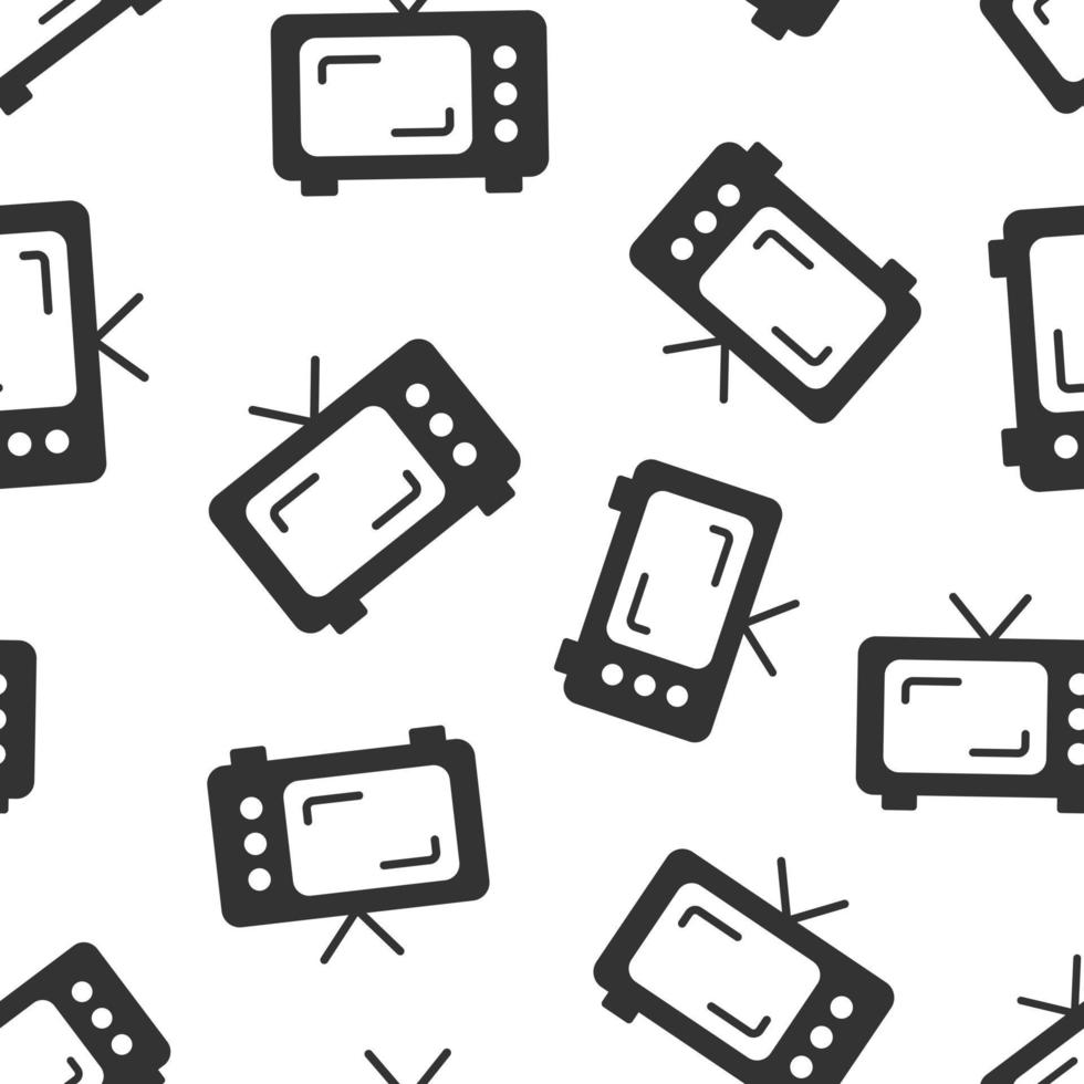 ícone de vetor de tela de tv retrô em estilo simples. ilustração de televisão antiga em fundo branco isolado. conceito de negócio de padrão sem emenda de exibição de tv.