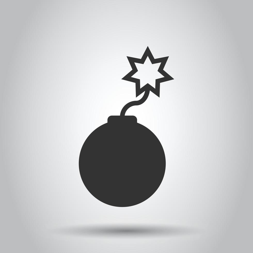 ícone de bomba em estilo simples. ilustração em vetor dinamite em fundo branco isolado. conceito de negócio c4 tnt.