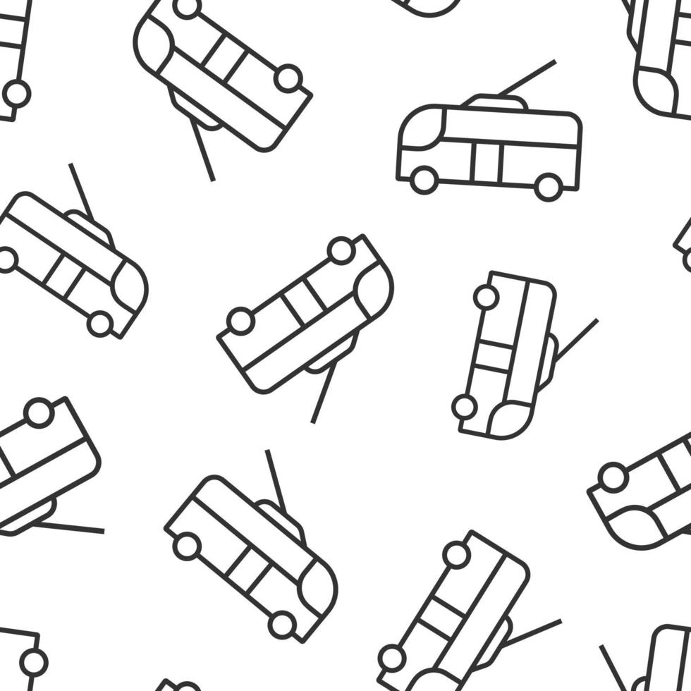 ícone de trólebus em estilo simples. ilustração em vetor trólebus em fundo branco isolado. conceito de negócio de padrão sem emenda de veículo autobus.